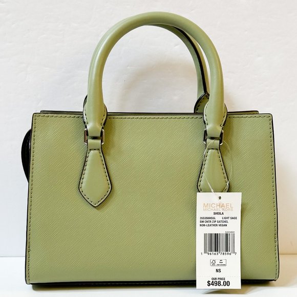 Michael Kors Sheila Small Satchel Shoulder Crossbody Bag Light Sage - Picture 3 of 12